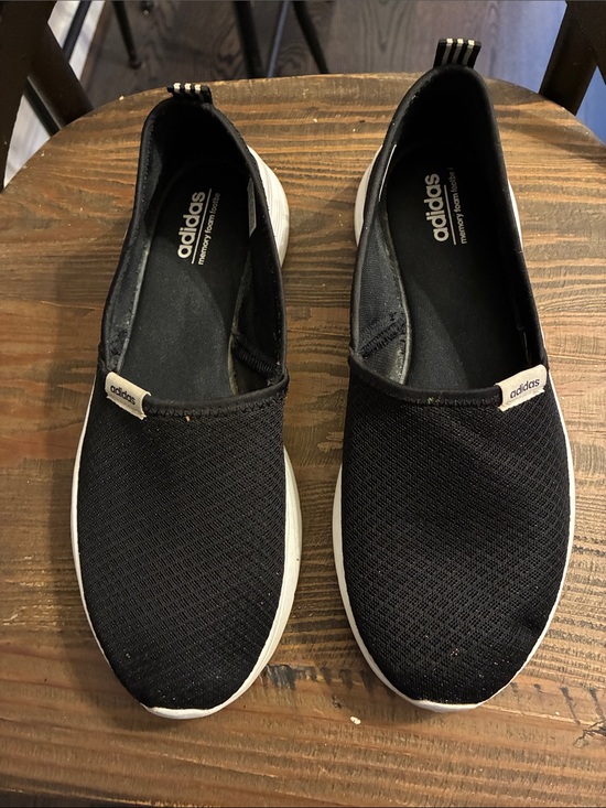 adidas Shoes - Adidas Memory Cloud Footbed Slip Ons Loafers | Color: Black | Size: 9.5
